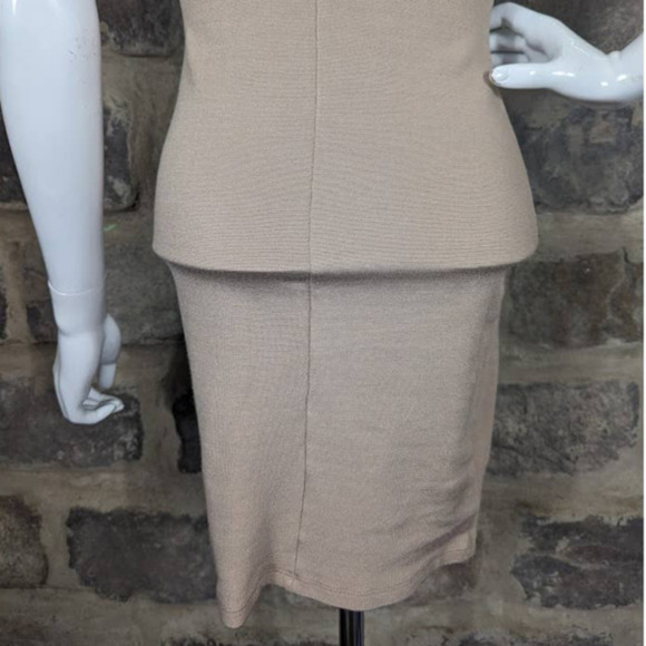 LULU'S Bodycon Mini Dress‎ Tan Bateau Spaghetti Straps Size Small - Picture 7 of 13